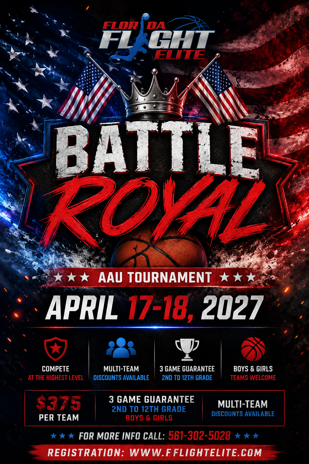 Florida Flight Elite Battle Royal Basketball Tournament tournament flyer
